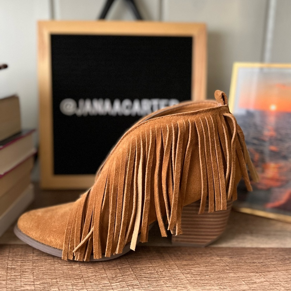Beast Fashion Fringe Ankle Boots 6